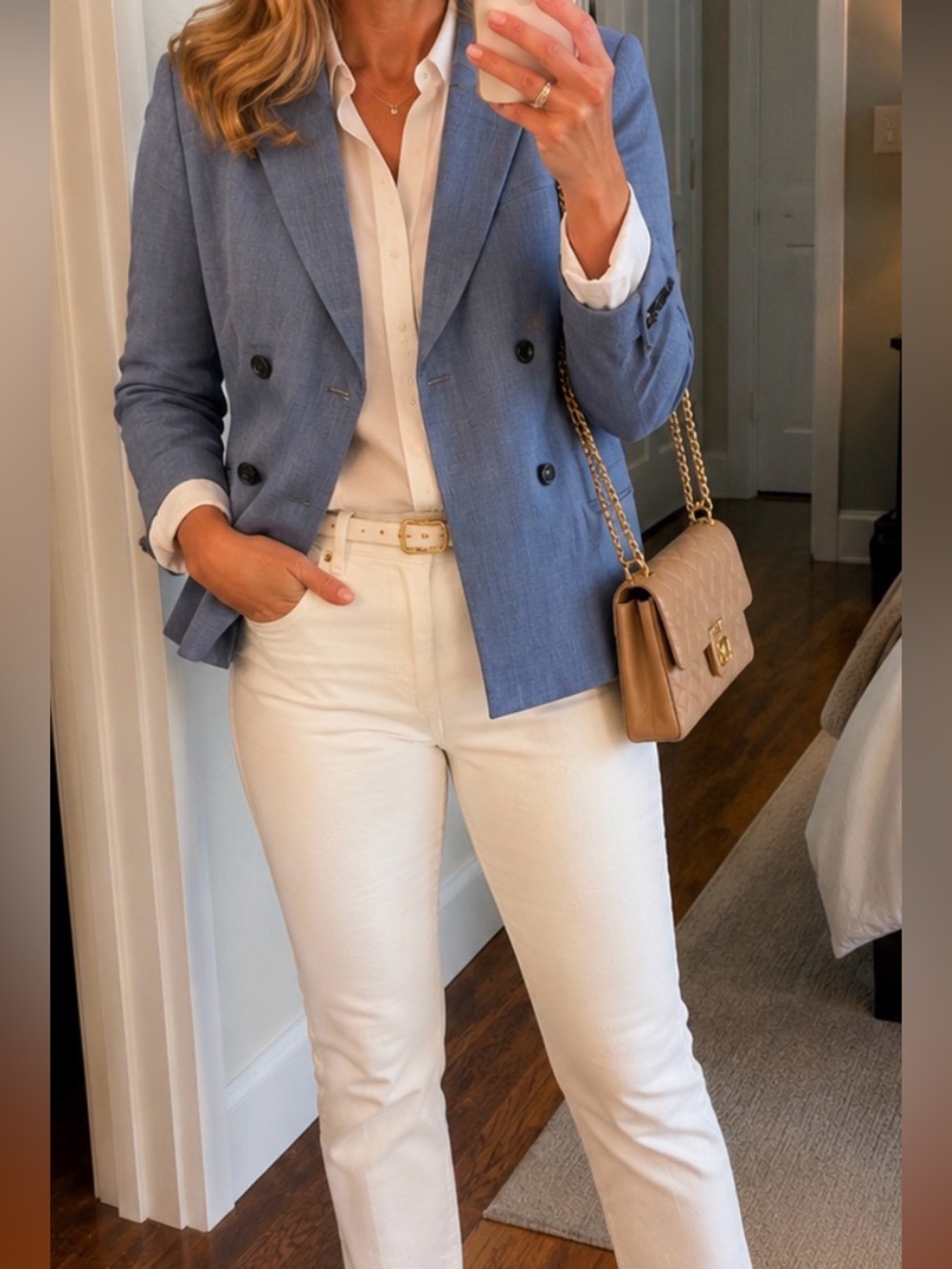Banana Republic Navy Jacket with White Pinstripe Lining